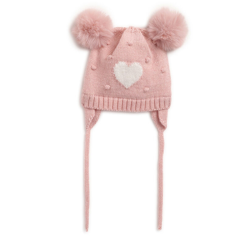 Girls Medium Pink Solid Cap with Scarf image number null